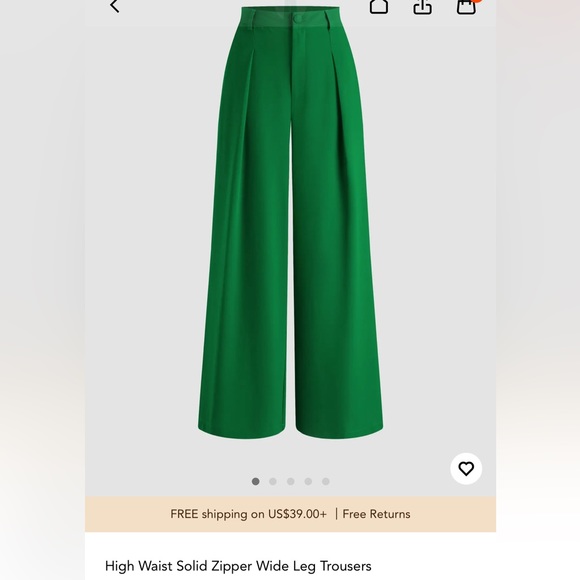 Cider high waist wide leg trouser green - Picture 1 of 4